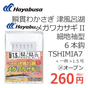 ハヤブサ 瞬貫わかさぎ津風呂湖メガワカサギII　細地袖型6本鈎