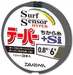 ダイワ(グローブライド)    サーフセンサー ハイパーテーパー ちから糸+Si  3本入タイプ  0.8－6  イエロー