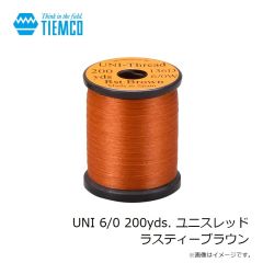 ティムコ　UNI 6/0 200yds. ユニスレッド ラスティーブラウン