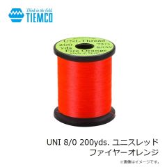 ティムコ　UNI 8/0 200yds. ユニスレッド ファイヤーオレンジ