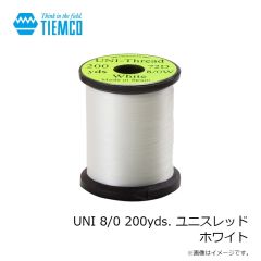 ティムコ　UNI 8/0 200yds. ユニスレッド ホワイト