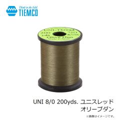 ティムコ　UNI 8/0 200yds. ユニスレッド オリーブダン