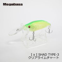 メガバス　アイバイアイシャッド タイプ3　I x I SHAD TYPE-3　クリアホットタイガー　イマカツ　今江克隆　伊東由樹　シャッド　バスルアー　釣具　通販　FTO