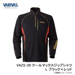 バリバス　VAZS-20 クールマックスジップシャツ L ブラック×レッド