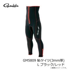 がまかつ　【MD】GM5809 鮎タイツ(3mm厚) L ブラック/レッド