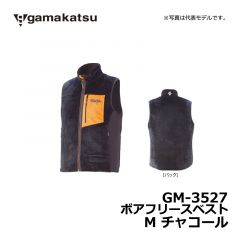 がまかつ（Gamakatsu）　GM-3527　ボアフリースベスト　M　ブラック 釣り 防寒 中着 ベスト フリース