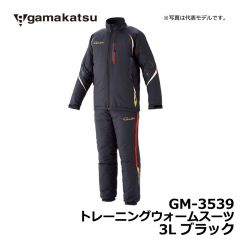 がまかつ（Gamakatsu）　GM-3539　トレーニングウォームスーツ　LL　ブラック 釣り 防寒 上下セット