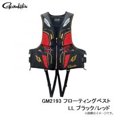 がまかつ　GM2193 フローティングベスト LL ブラック/レッド