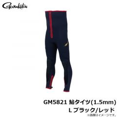 がまかつ　GM5821 鮎タイツ(1.5mm) L ブラック/レッド
