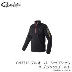 がまかつ GM3713 プルオーバージップシャツ M ブラック/ゴールド