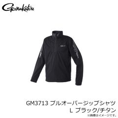 がまかつ GM3713 プルオーバージップシャツ L ブラック/チタン