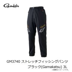 がまかつ　GM3740 ストレッチフィッシングパンツ ブラック(Gamakatsu) 3L