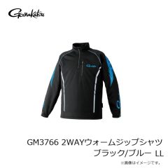 がまかつ　GM3766 2WAYウォームジップシャツ ブラック/ゴールド M