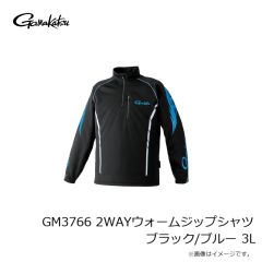 がまかつ　GM3766 2WAYウォームジップシャツ ブラック/ゴールド M