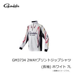 がまかつ　GM3734 2WAYプリントジップシャツ (長袖) ホワイト 7L