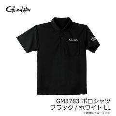 がまかつ　GM3783 ポロシャツ ブラック/ホワイト M