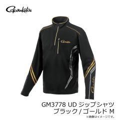 がまかつ　GM3778 UDジップシャツ ブラック/ゴールド M