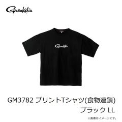 がまかつ　GM3782 プリントTシャツ(食物連鎖) ブラック LL