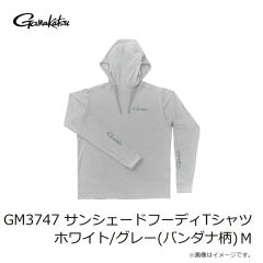 がまかつ　GM3747 サンシェードフーディTシャツ ブラック/ネイビー(バンダナ柄) 3L