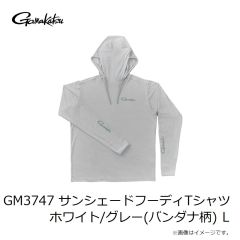 がまかつ　GM3747 サンシェードフーディTシャツ ブラック/ネイビー(バンダナ柄) 3L