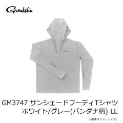 がまかつ　GM3747 サンシェードフーディTシャツ ブラック/ネイビー(バンダナ柄) 3L