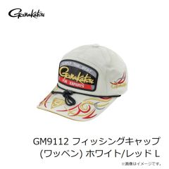 がまかつ　GM9112 フィッシングキャップ(ワッペン) ホワイト/レッド L
