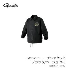 がまかつ　GM3793 コーチジャケット ブラック/ホワイト M-L