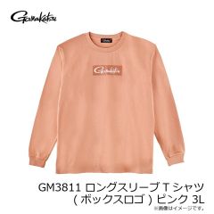 がまかつ GM3811 ロングスリーブTシャツ(ボックスロゴ) ピンク 3L
