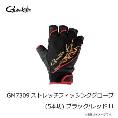 がまかつ　GM7309 ストレッチフィッシンググローブ(5本切) ブラック/レッド M