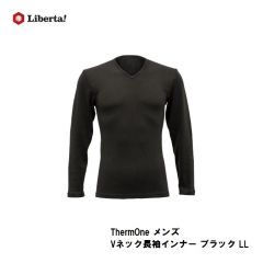 リベルタ　ThermOne メンズ Vネック長袖インナー ブラック LL