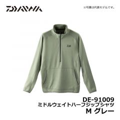ダイワ（Daiwa）　DE-91009　ミドルウェイトハーフジップシャツ　M　グレー　釣り 防寒ウェア 上着 中着 ミドラー