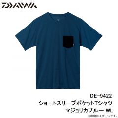 DE-9422 ショートスリーブポケットTシャツ マジョリカブルー WL【夏物衣料大処分】