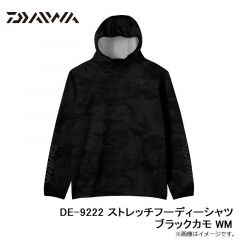 DE-9222 ストレッチフーディーシャツ ブラックカモ WM
