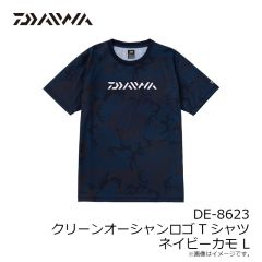 ダイワ　DE-8623 クリーンオーシャンロゴTシャツ ネイビーカモ L