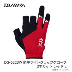 ダイワ　DG-6223W 防寒ライトグリップグローブ 3本カット レッド L