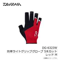 ダイワ　DG-6323W 防寒ライトグリップグローブ 5本カット レッド M