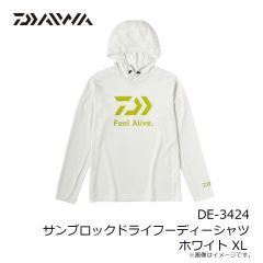 ダイワ　DE-3424 サンブロックドライフーディーシャツ ホワイト XL