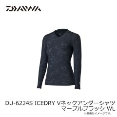 ダイワ　DU-6224S ICEDRY Vネックアンダーシャツ マーブルブラック WL