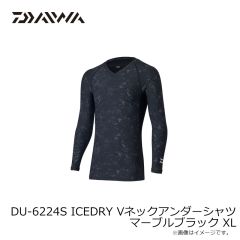 ダイワ　DU-6224S ICEDRY Vネックアンダーシャツ マーブルブラック WL