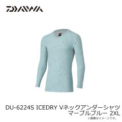 ダイワ　DU-6224S ICEDRY Vネックアンダーシャツ マーブルブルー 2XL