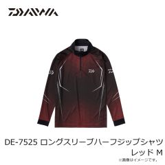 ダイワ　DE-7525 ロングスリーブ ハーフジップシャツ レッド M