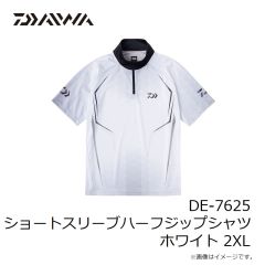ダイワ　DE-7625 ショートスリーブ ハーフジップシャツ ホワイト 2XL