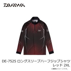 ダイワ　DE-7525 ロングスリーブ ハーフジップシャツ レッド 2XL