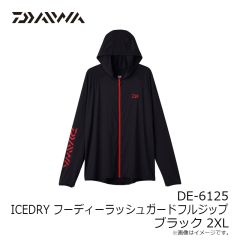 ダイワ　DE-6125 ICEDRY フーディラッシュガードフルジップ ブラック 2XL