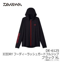 ダイワ　DE-6125 ICEDRY フーディラッシュガードフルジップ ブラック XL
