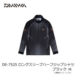 ダイワ　DE-7525 ロングスリーブ ハーフジップシャツ ブラック M