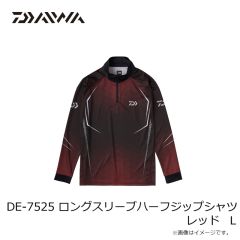 ダイワ　DE-7525 ロングスリーブ ハーフジップシャツ レッド L