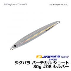 メジャークラフト　ジグパラ バーチカル ショート　80g　#08 シルバー