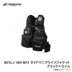 マズメ　MZXLJ-089 MZX タイドマニアライフジャケット ブラック×ライム
