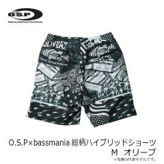 OSP　O.S.P×bassmania総柄ハイブリッドショーツ　ブラック  S